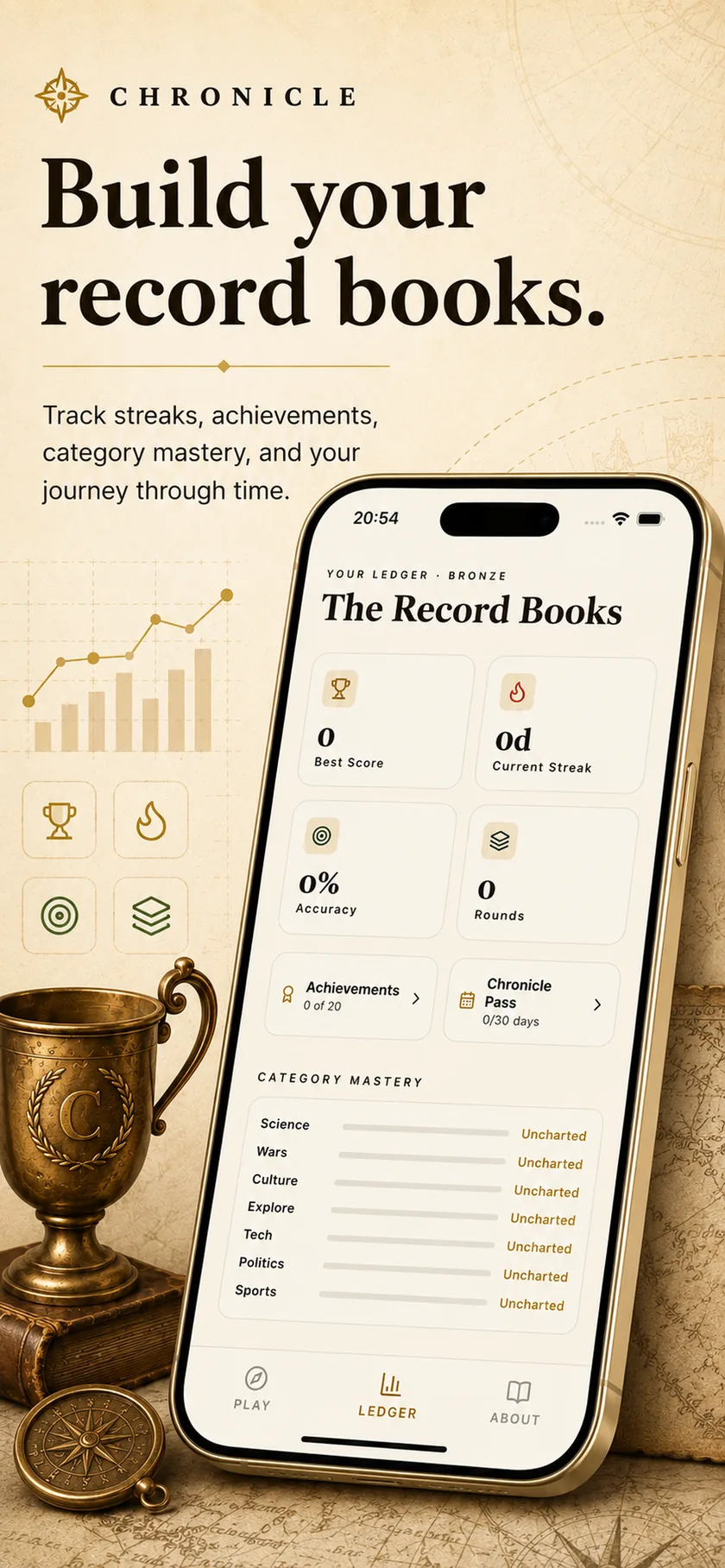 Chronicle app screenshot — Track your record books